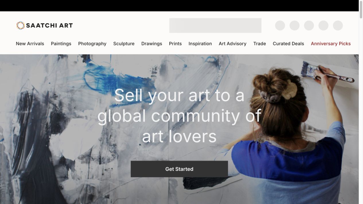 Saatchi Art Sell your art 공식 화면