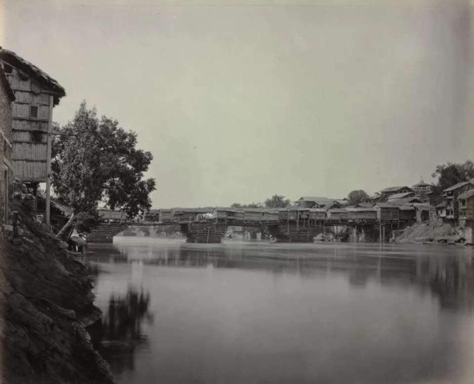 새뮤얼 본의 작품 Bridge of Shops, Srinagar, Kashmir 전체 이미지