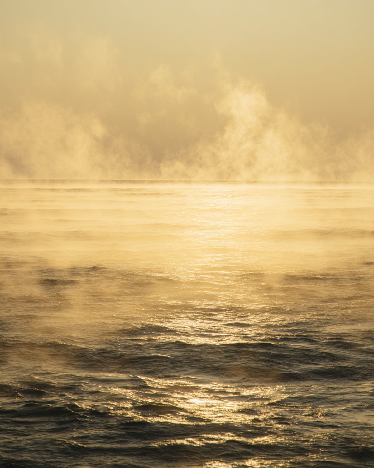 Mist rising from the sea