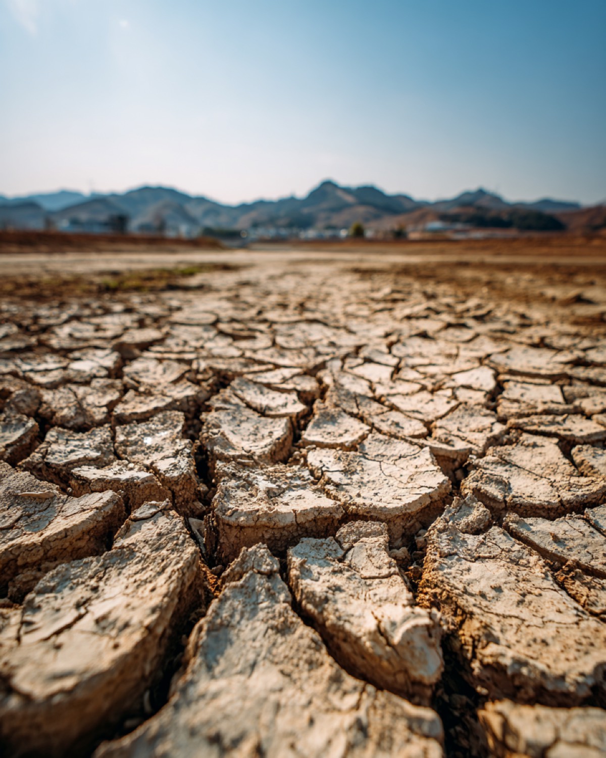 Drought cracked earth