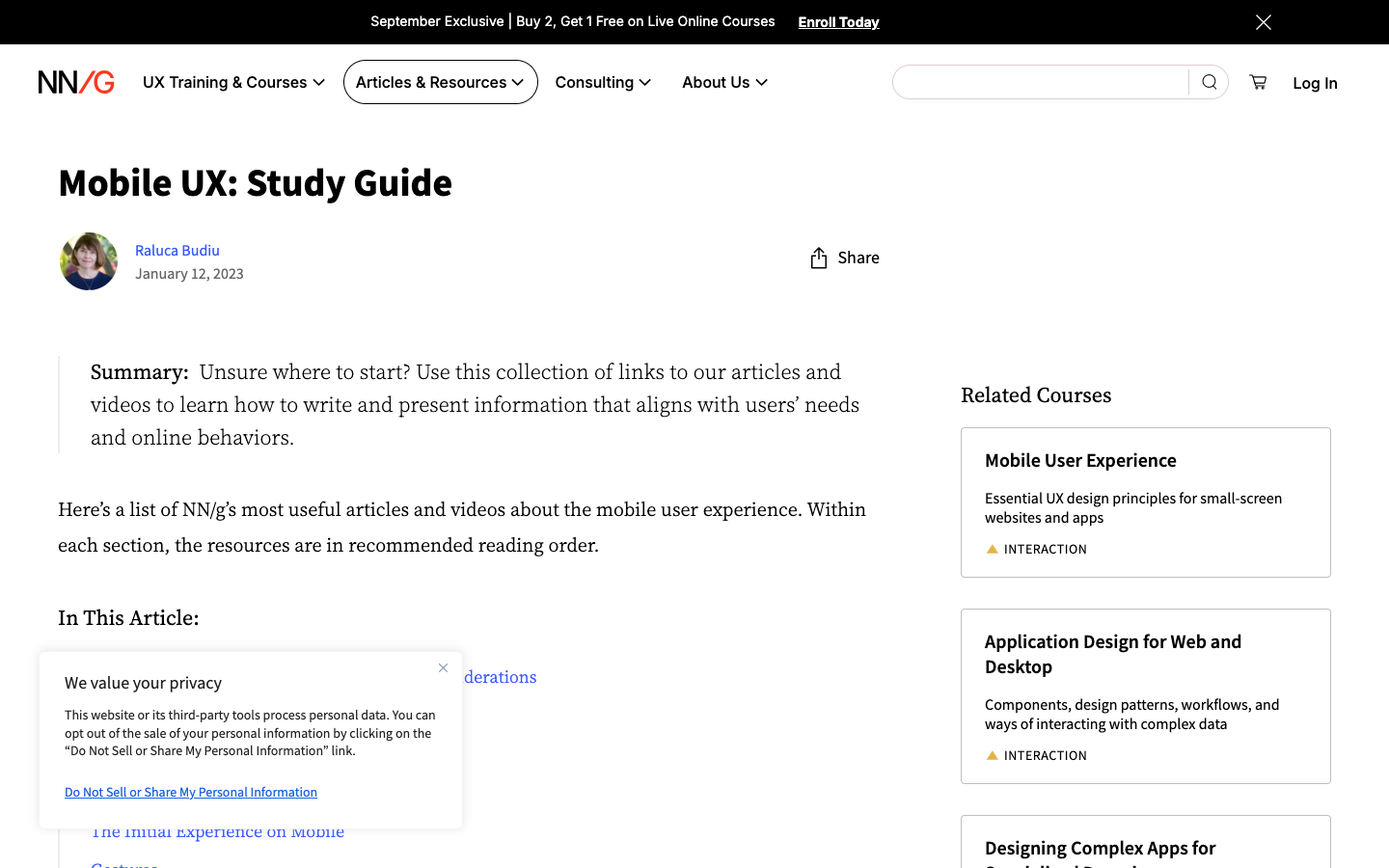 NN/g Mobile UX Study Guide 페이지 캡처