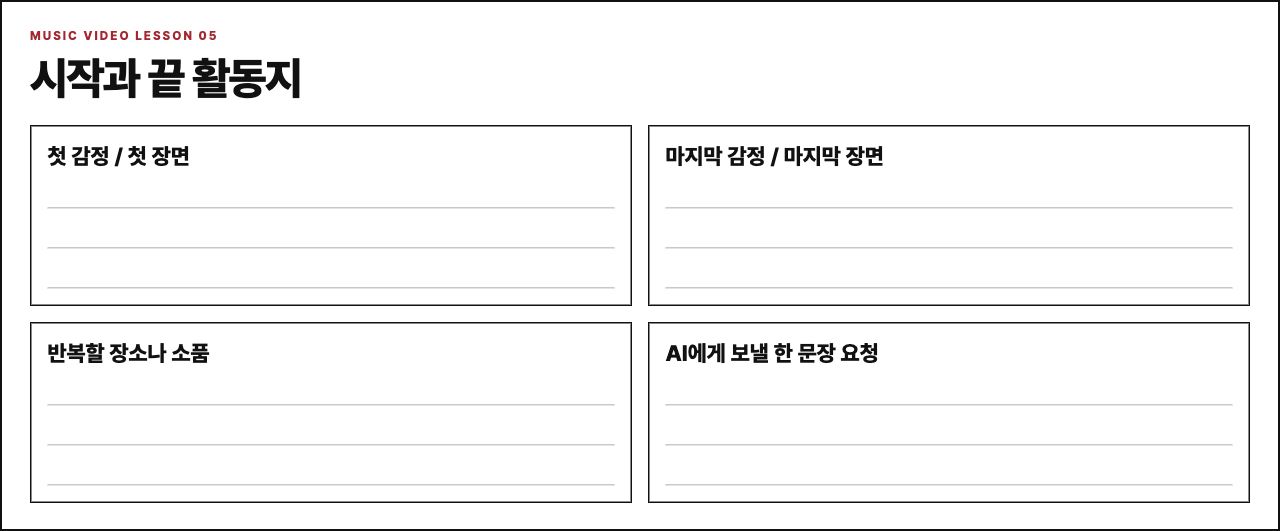 시작과 끝 활동지 보드