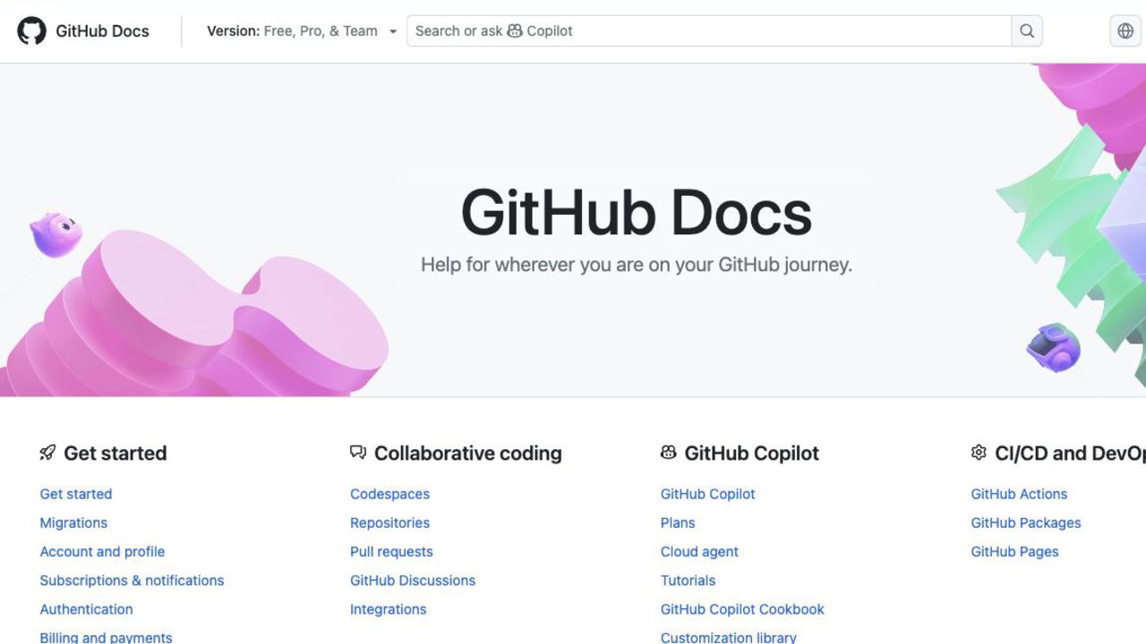 GitHub Docs 스크린샷