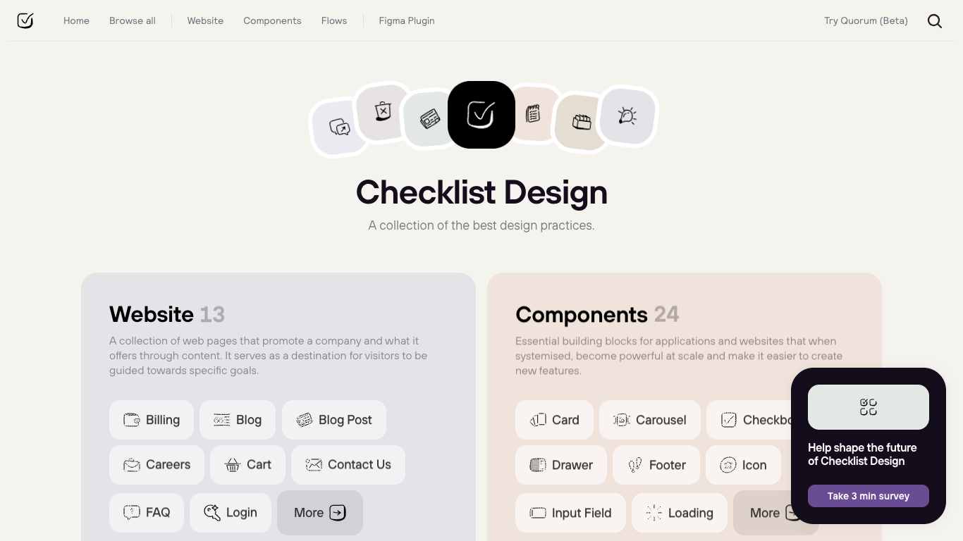 Checklist Design 웹 레퍼런스 스크린샷