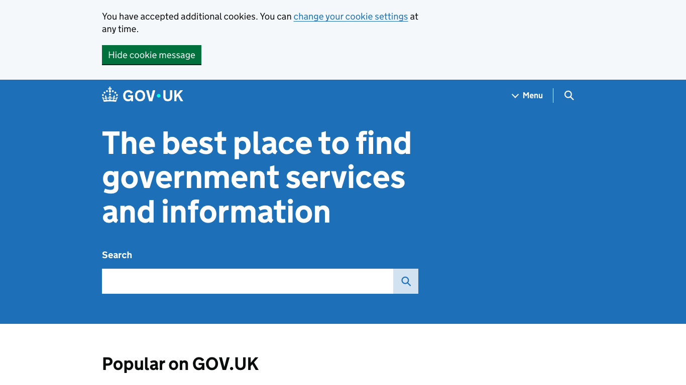 GOV.UK 웹 레퍼런스 스크린샷
