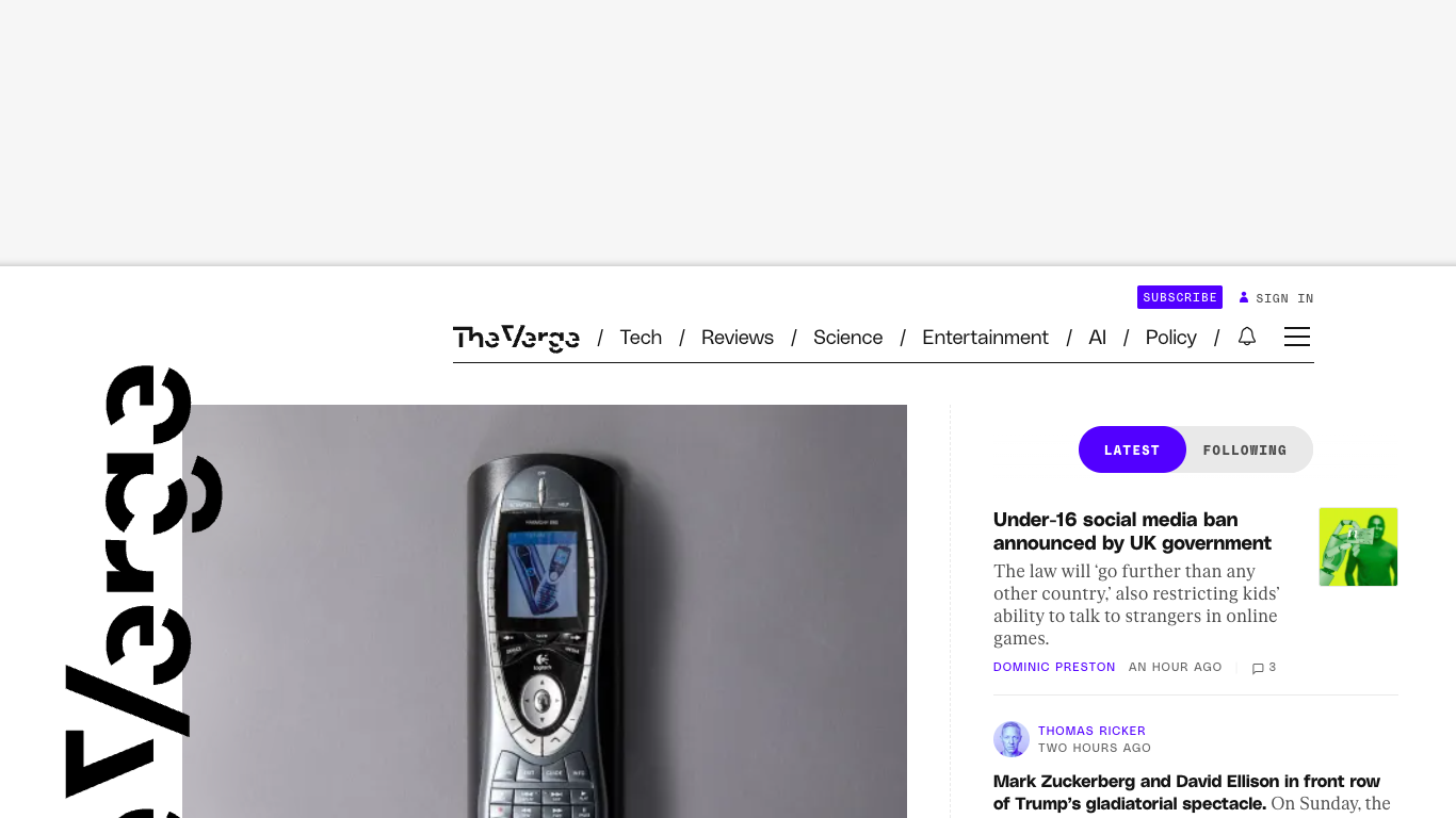 The Verge 웹 레퍼런스 스크린샷
